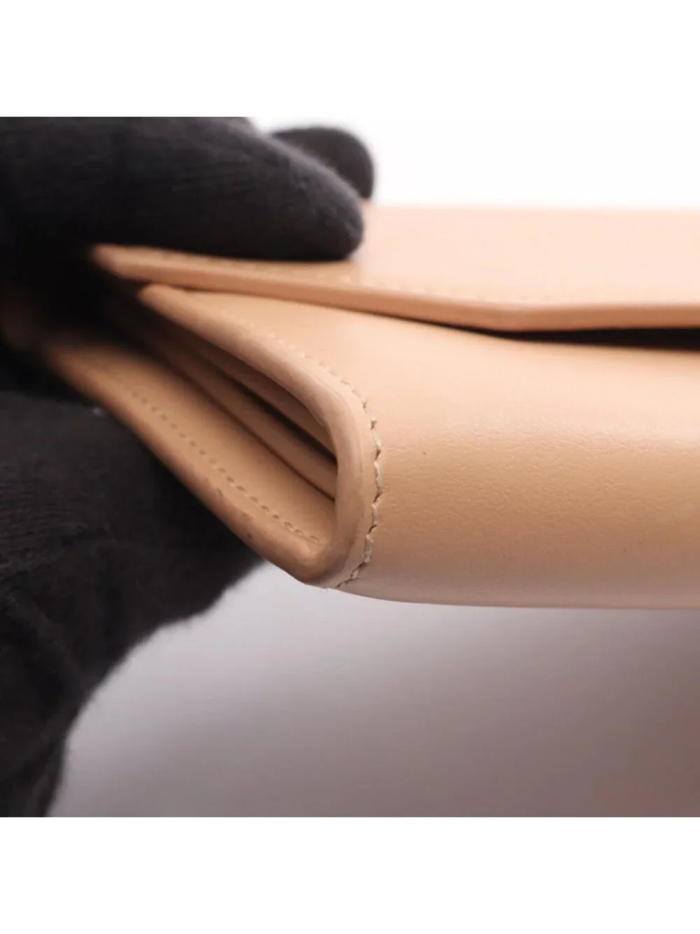 Balenciaga Bifold Wallet Envelope Slim Continental Beige Leather
